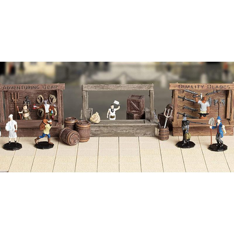Monster Protectors Townsfolk Mini Fantasy Figures - Tradesmen - 8pc Hand-Painted Non Player Character Miniatures - 1" Hex-Sized Use w Tabletop Games
