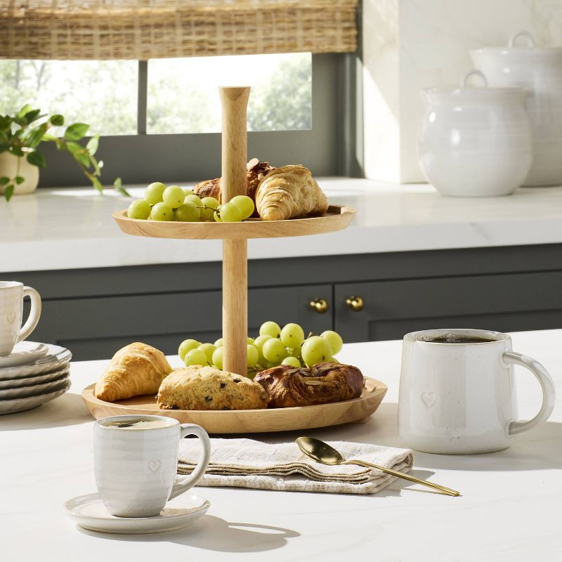 2-Tier Rubberwood Serving Tray - Hearth & Hand™ with Magnolia