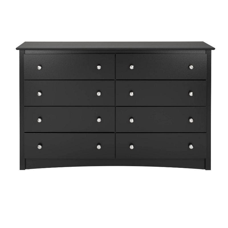 Sonoma 8 Drawer Dresser Black - Prepac: Laminated Transitional Style, Metal Hardware, Includes Anti-Tip