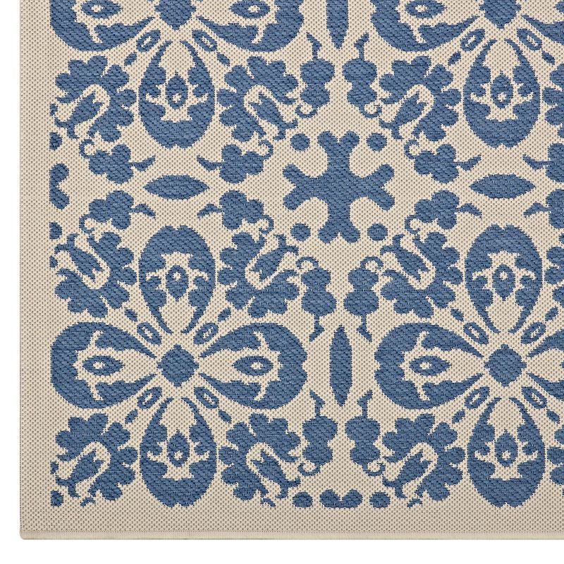 Modway Ariana Vintage Floral Trellis 9x12 Indoor and Outdoor Area Rug
