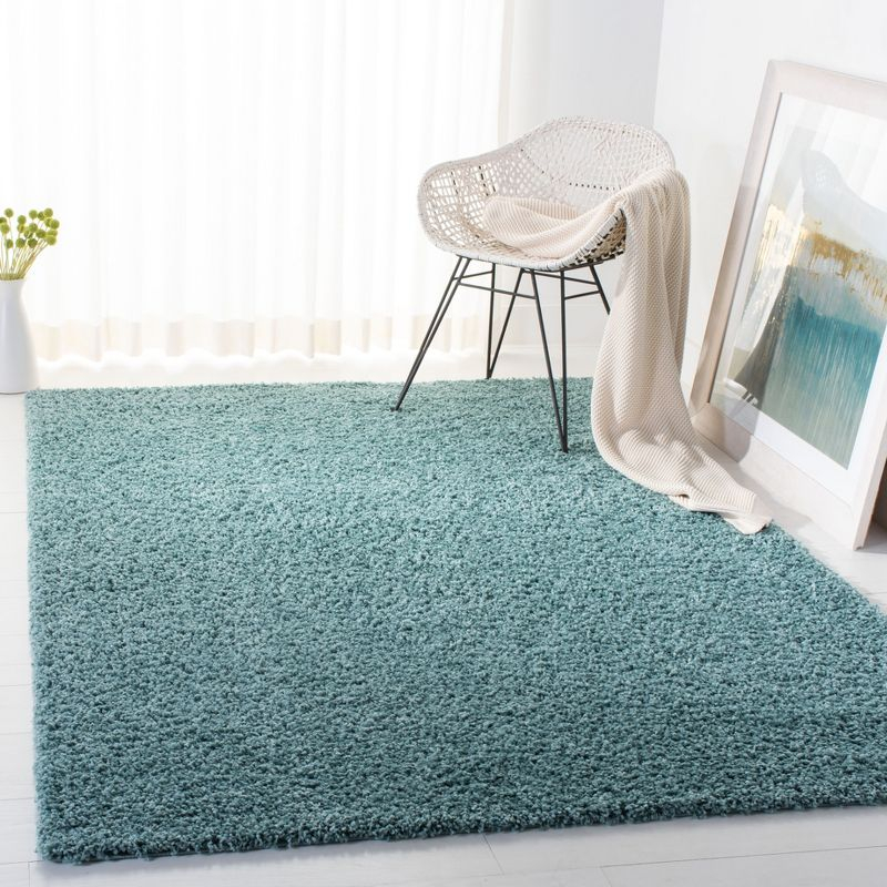 Primo Shag PRM300 Power Loomed Area Rug - Aqua - 5'3"x7'6" - Safavieh.