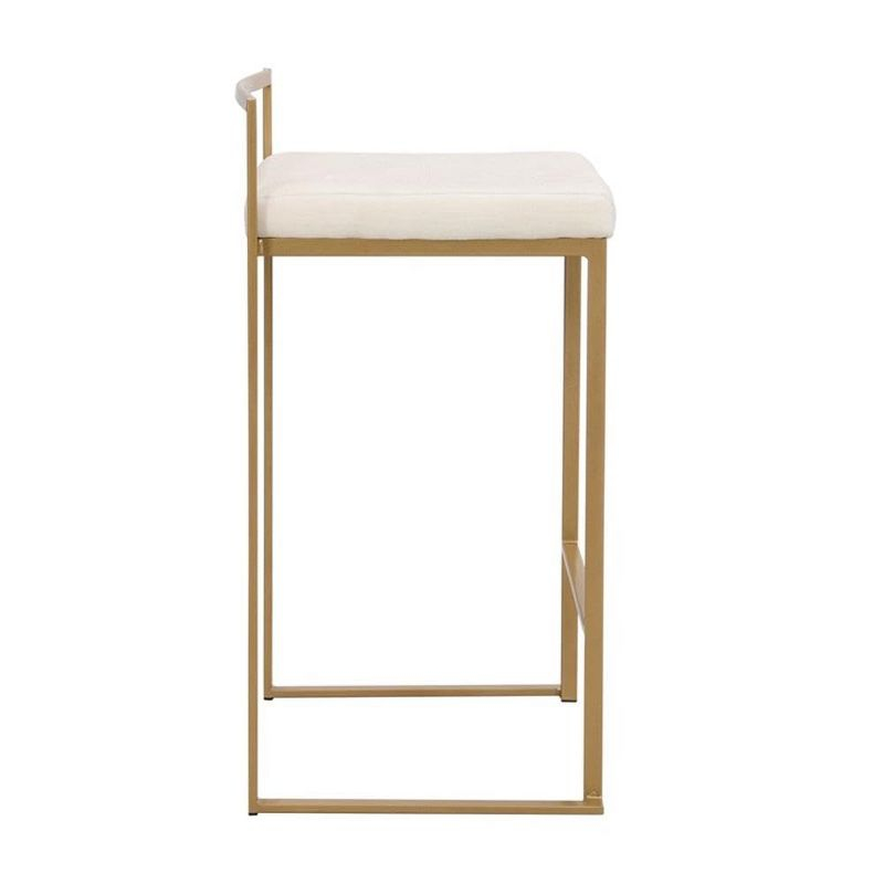 Carolina Living Lucien 25.25" Upholstered Counter Stool - Gold - Cream Upholstery