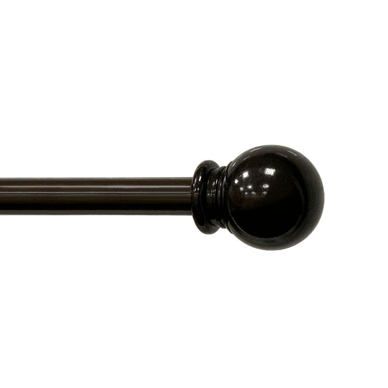 Lumi Home Furnishings 48"-84" Ball Curtain Rod - Brown: Adjustable Plastic Rod, Single, Painted Finish, 1 Year Warranty