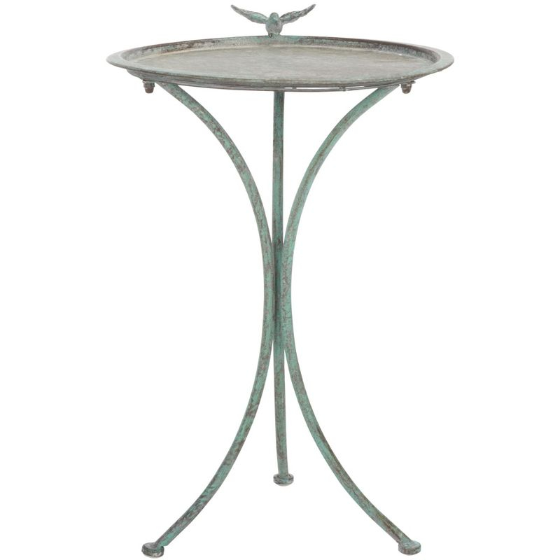 Kensi Outdoor Bird Bath - Antique Green - Safavieh