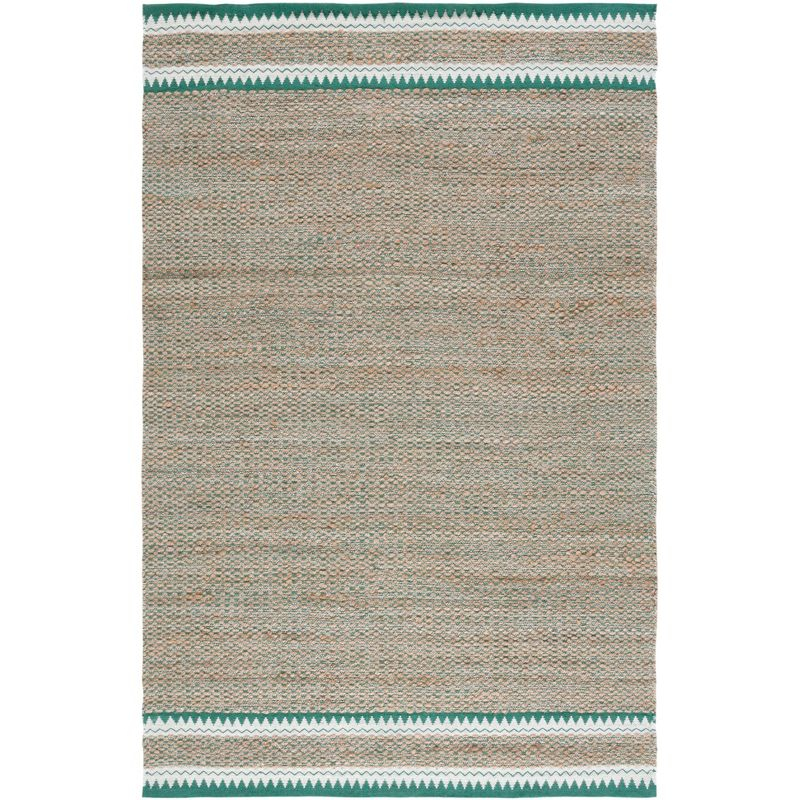 Natural Fiber NF874 Hand Woven Indoor Accent Rug - Natural/Green - 3'x5' - Safavieh