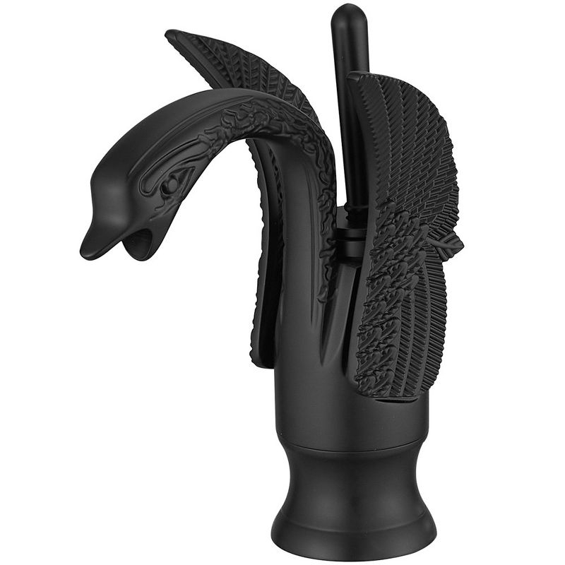 BWE Swan Single Hole Single-Handle Bathroom Faucet And Pop Up Drain & Overflow Cover