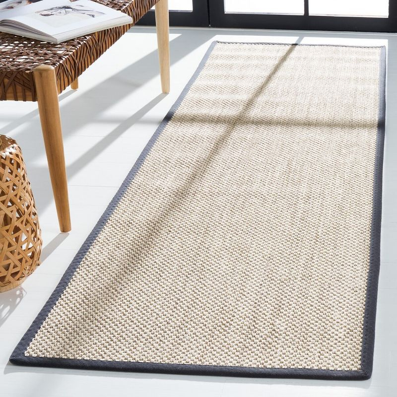 Natural Fiber NF143 Power Loomed Indoor Runner Rug - Marble/Dark Grey - 2'6"x10' - Safavieh.