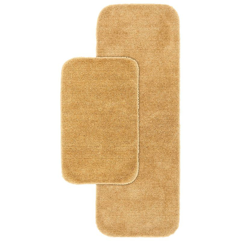 2pc Traditional Nylon Washable Bathroom Rug Set Linen - Garland Rug: Machine Made, Tufted, Latex Backing