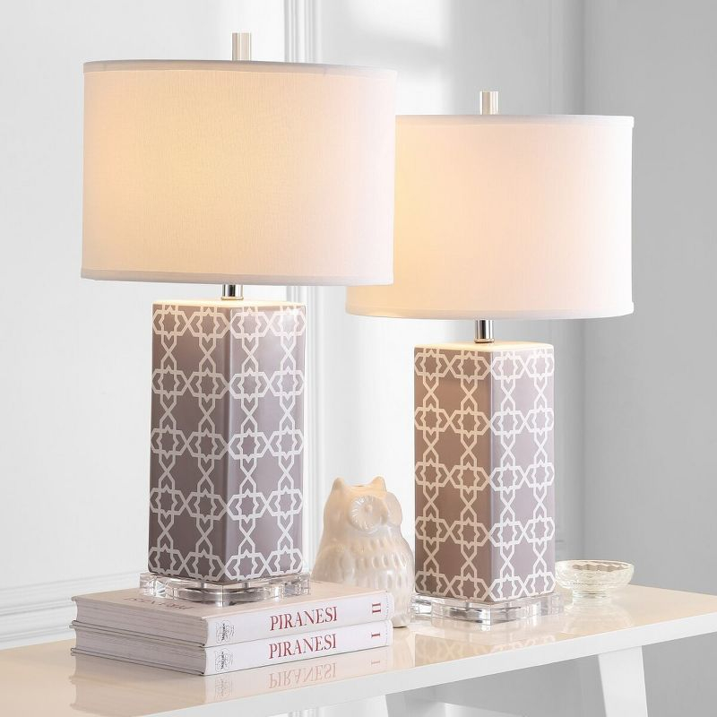 Quatrefoil Table Lamp (Set of 2) - 27 Inch Height - LIT4133 - Grey - Safavieh