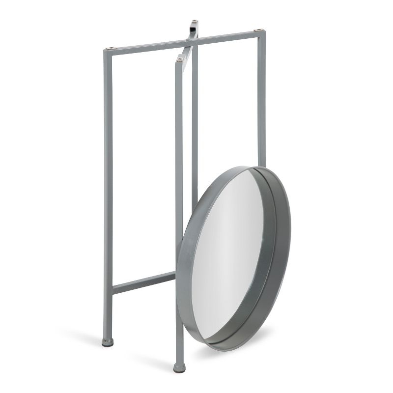 Kate and Laurel Celia Round Metal Tea Table, 14x14x25.75, Gray