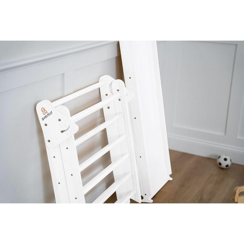Avenlur Hazel - Pikler Triangle Set with Ladder Slide and Rocker - White
