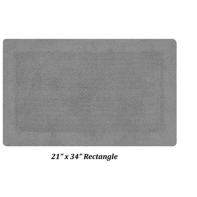 Better Trends Edge 100% Cotton Tufted Reversible Bath Rug 21" x 34" Rectangle - Gray