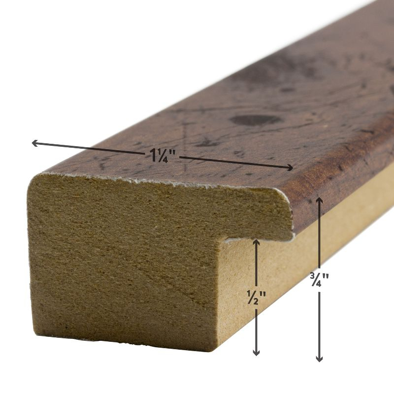 Craig Frames 12x15 inch Dark Brown Walnut Rustic Pine Picture Frame Set Matted for a 8.5x11 Photo, Set of 4