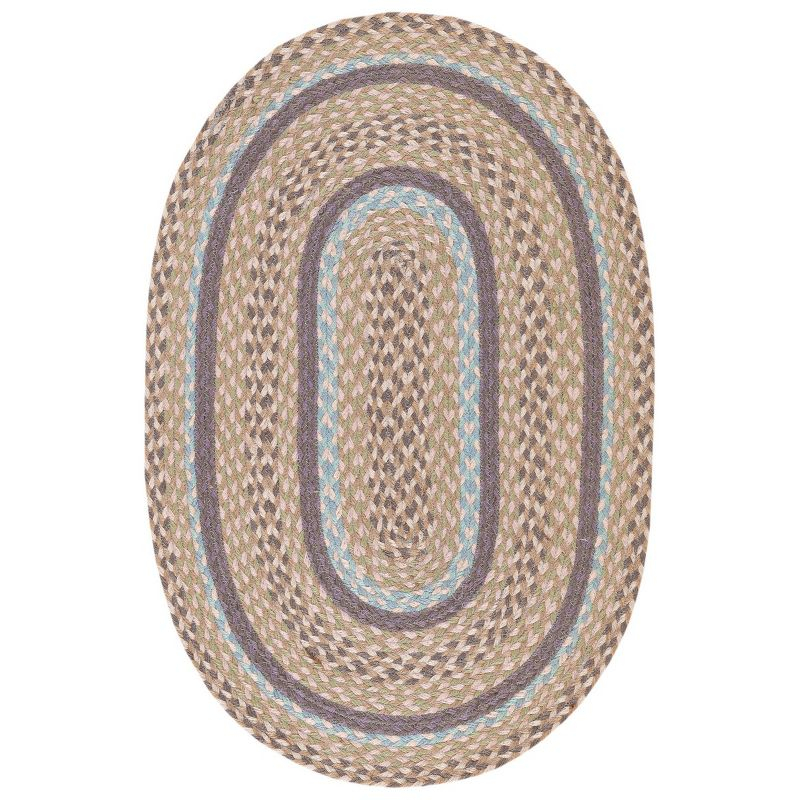 Cape Cod CAP241 Hand Woven Area Rug - Blue/Olive - 6'x9' Oval - Safavieh.