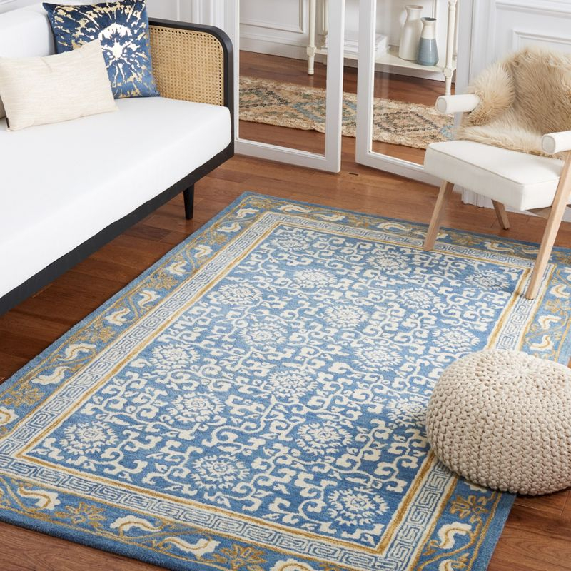 Antiquity AT860 Hand Tufted Indoor Accent Rug - Blue/Ivory - 3'x5' - Safavieh