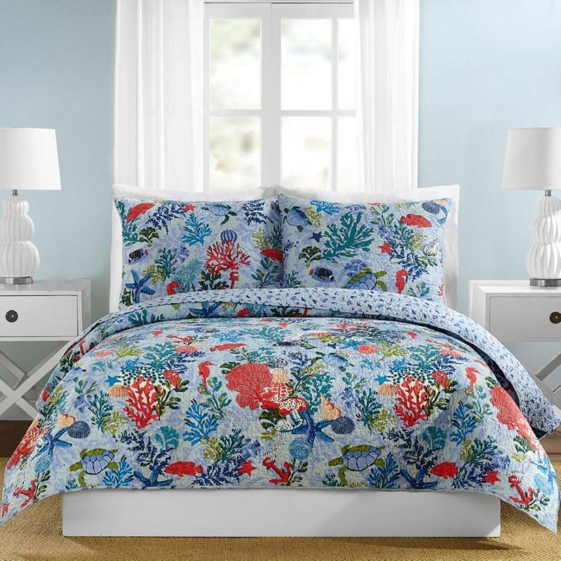 Vera Bradley Shore Thing 100% Cotton Reversible Coastal Quilt