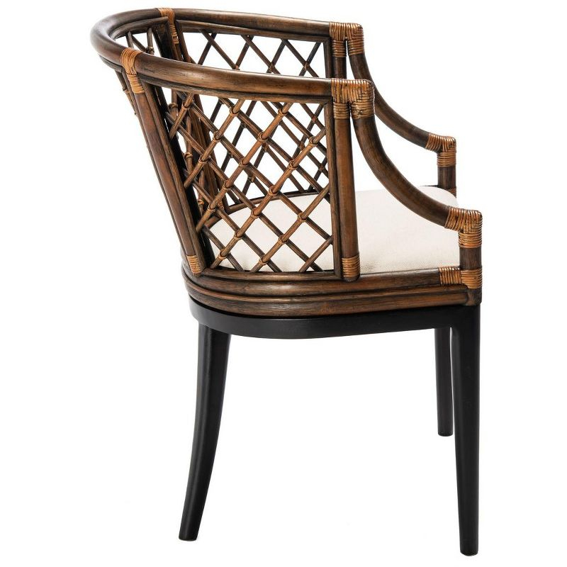 Carlotta Arm Chair - SEA4013 - Brown/Black - Safavieh
