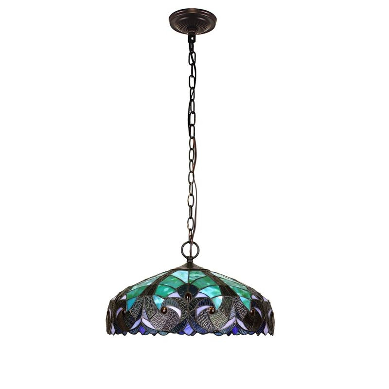 Chloe Lighting Liaison Tiffany-Style 2 Light Victorian Ceiling Pendent 18`` Shade