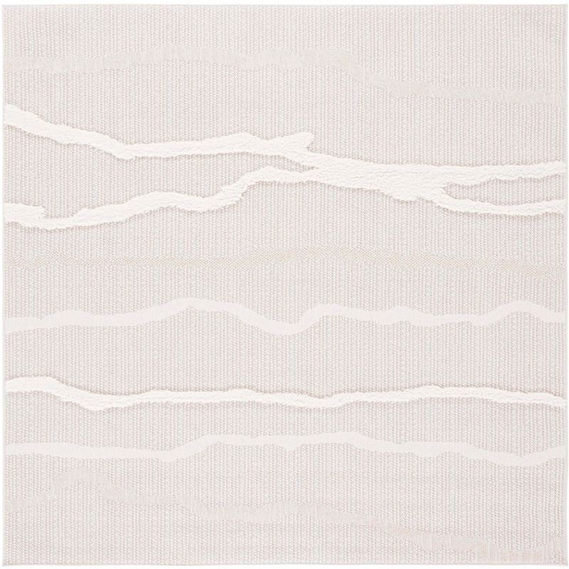Trends TRD112 Power Loomed Indoor Area Rug - Beige/Ivory - 6'7"x6'7" - Safavieh