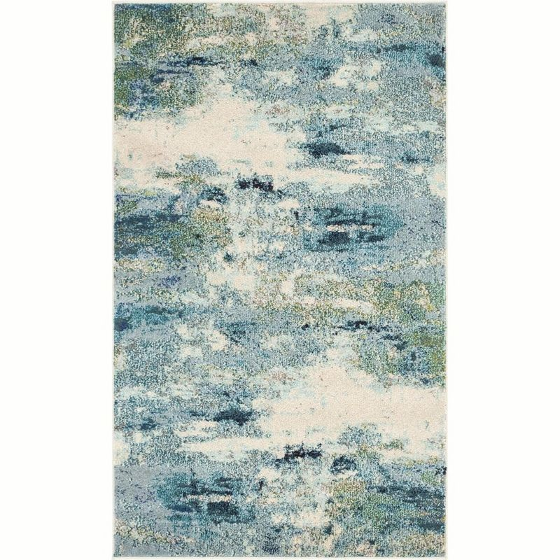 Unique Loom 3' 3 x 5' 3 Chromatic Avalon Light Blue Area Rug