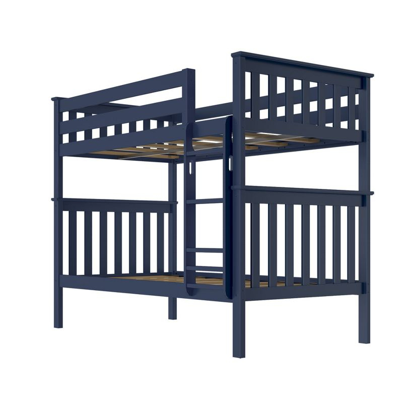 Plank+Beam Solid Wood Twin over Twin Bunk Bed with Ladder for Adults, No Box Spring Needed