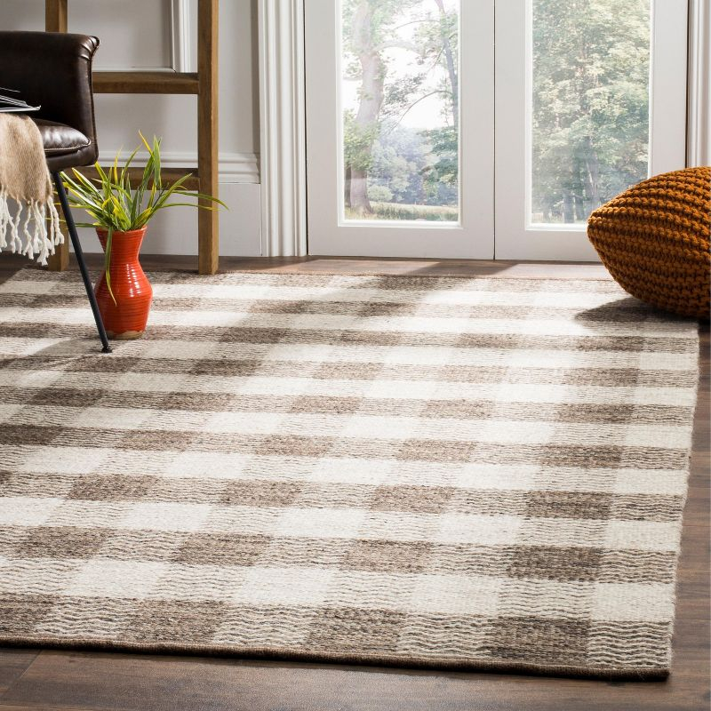 Kilim KLM351 Hand Woven Area Rug - Light Grey/Brown - 8'x10' - Safavieh