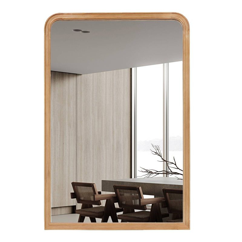 WallBeyond 20"x30" Farm Wall Mirror-C Natural Wood