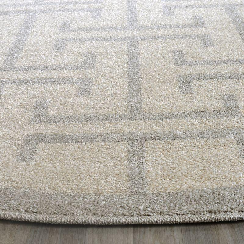 Amherst AMT404 Power Loomed Area Rug - Ivory/Light Grey - 7' Round - Safavieh.