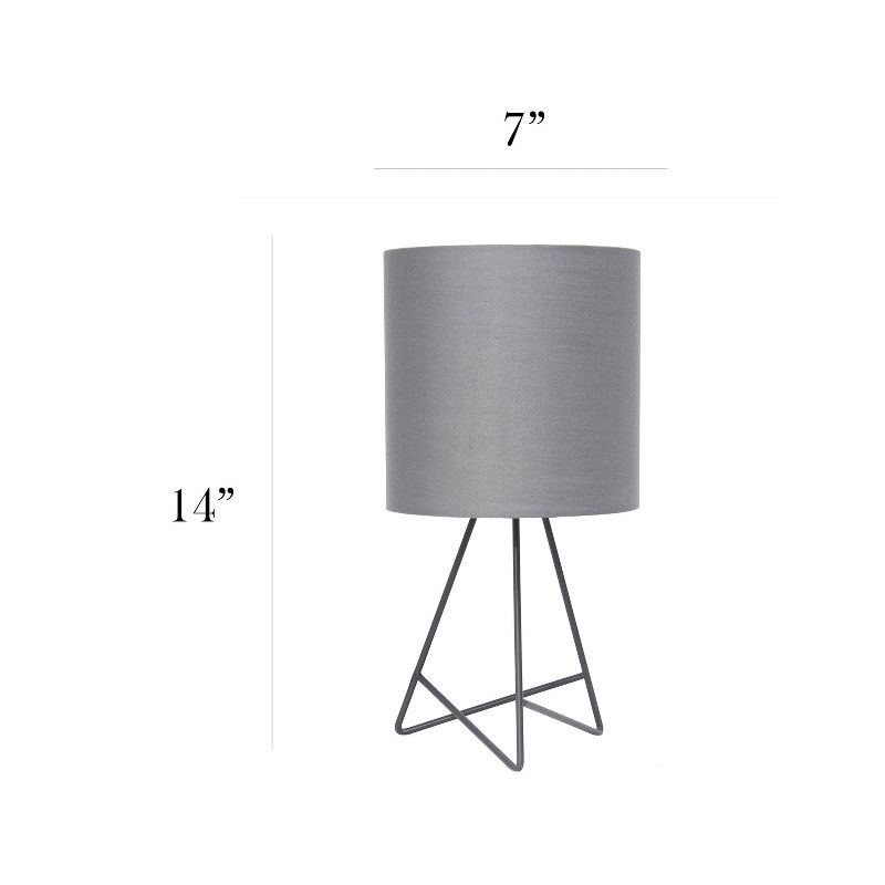 Down To The Wire Table Lamp with Fabric Shade Gray - Simple Designs