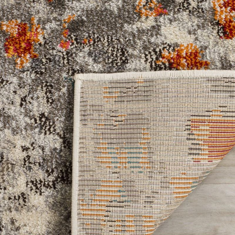 Monaco MNC225 Power Loomed Indoor Accent Rug - Grey/Orange - 2'2"x4' - Safavieh