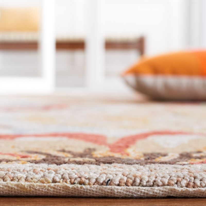 Four Seasons FRS467 Hand Hooked Area Rug - Beige/Red - 4'x6' - Safavieh.