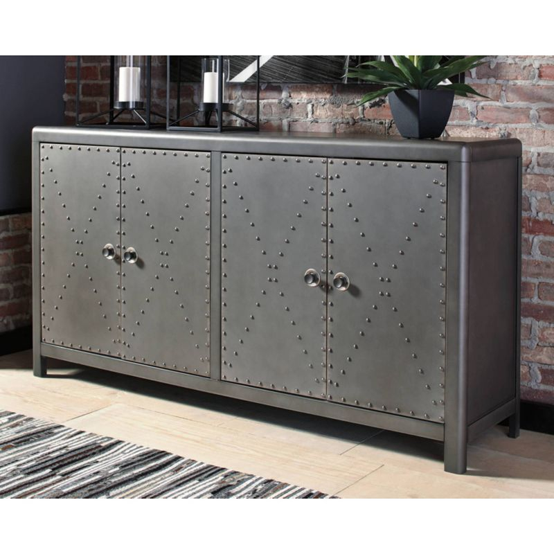 Rock Ridge Large Accent Cabinet Gunmetal Finish - Signature Design by Ashley