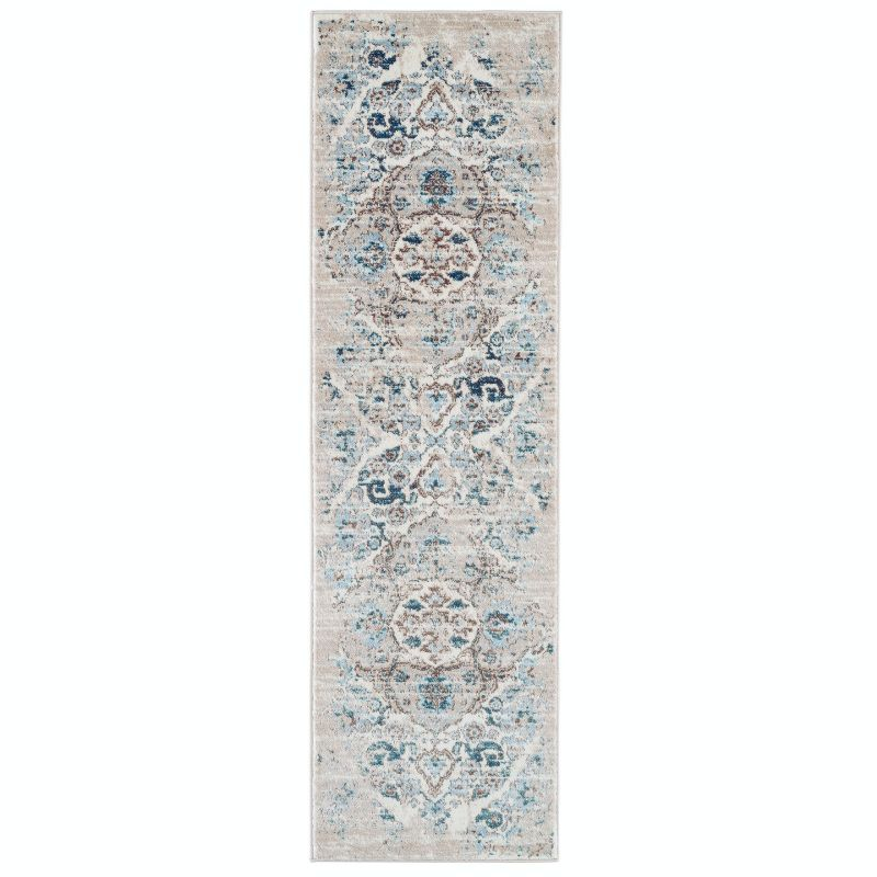 Luxe Weavers Victoria Collection Cream 2x7 Floral Area Rug