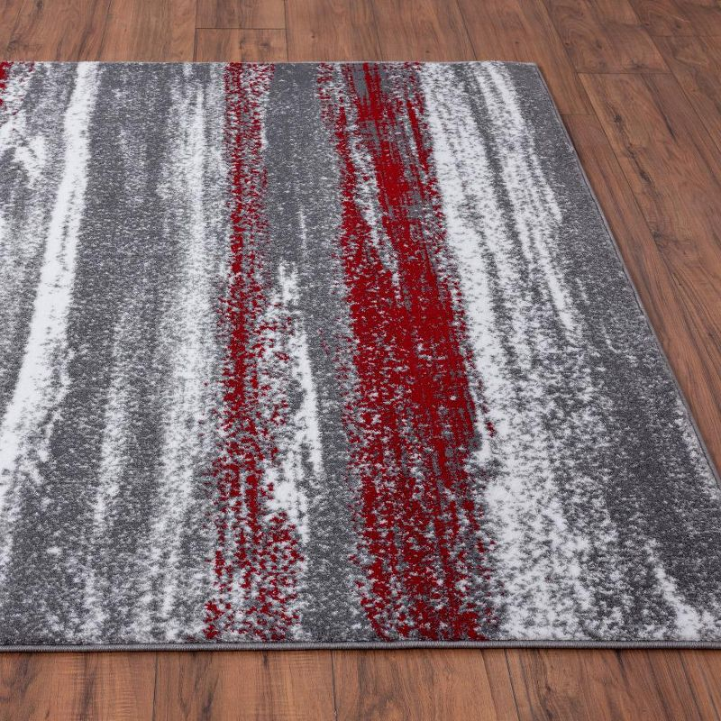 Luxe Weavers Modern Abstract Red 6x9 Area Rug