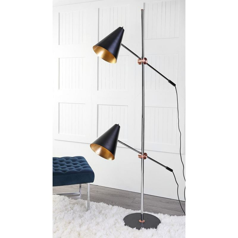 Reed Floor Lamp - LIT4518 - Chrome/Black - Safavieh