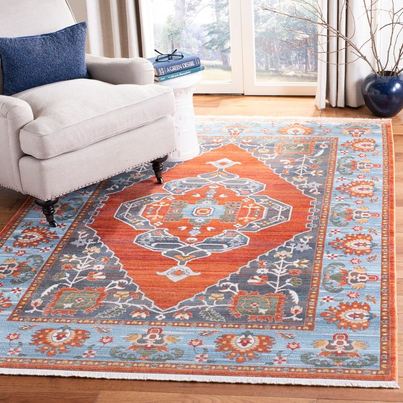 Vintage Persian VTP482 Power Loomed Indoor Area Rug - Rust/Blue - 5'x7'6" - Safavieh