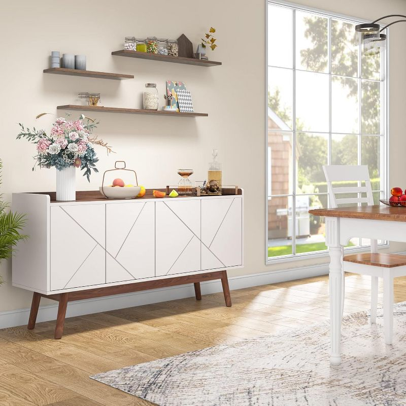 Tribesigns 55" W Buffets Sideboards Cabinet, White