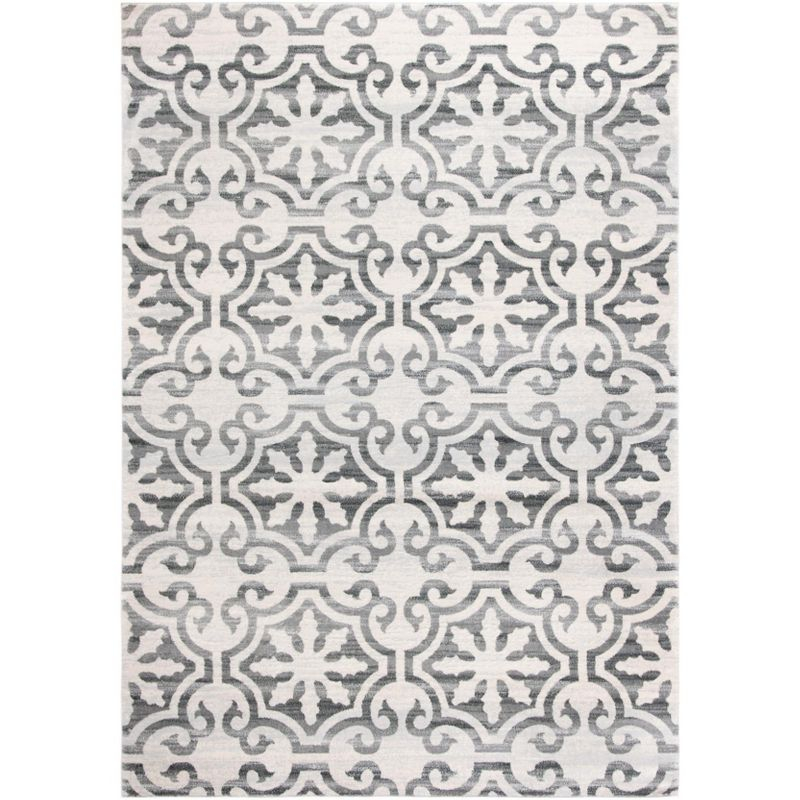 Isabella ISA956 Power Loomed Area Rug - Grey/Ivory - 4'x6' - Safavieh