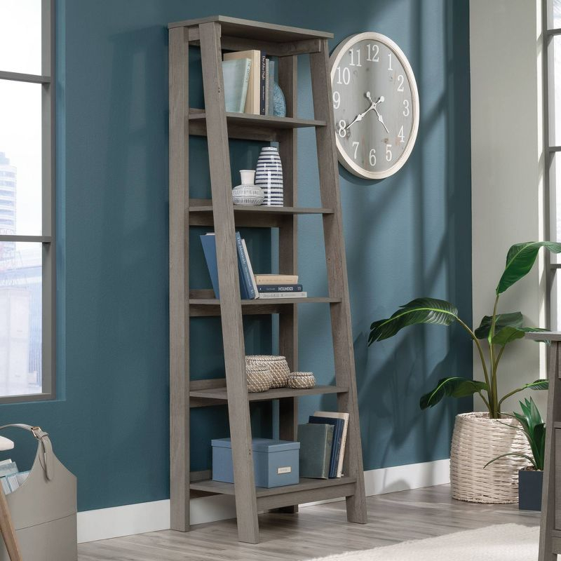 71.14" Trestle 5 Shelf Bookcase Mystic Oak - Sauder: Open Display, Fixed Shelves