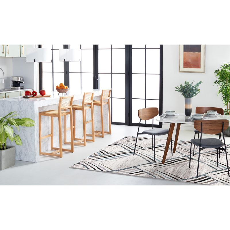 Amsterdam AMS112 Power Loomed Indoor Area Rug - Cream/Charcoal - 5'1"x7'6" - Safavieh