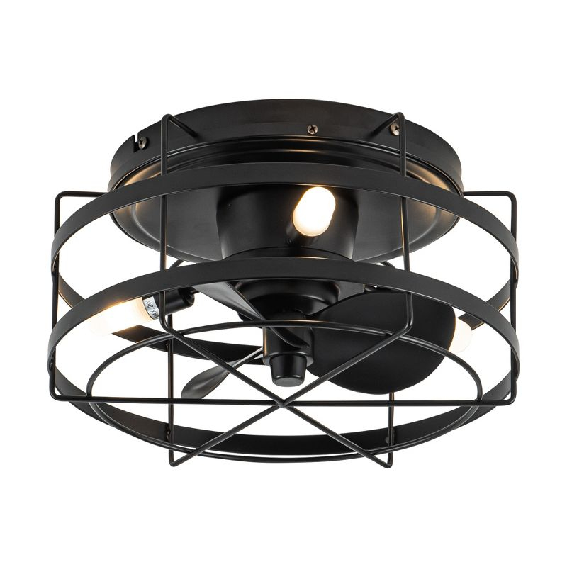 Parrot Uncle 12.2" Modern Black Bladeless Fan Flush Mount Ceiling Fan