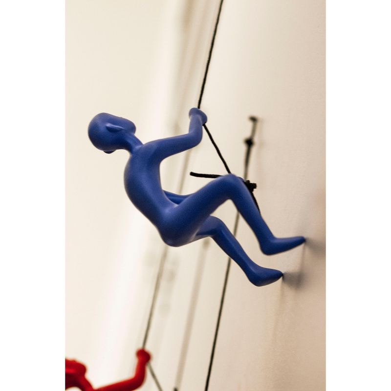 Climbing Man Classic Wall-Art Sculpture | Blue