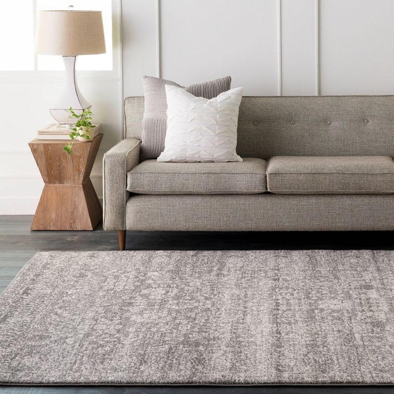 Livabliss 9'x12'6" Tree of Life Traditional Rugs Charcoal: Stain & Fade-Resistant, Medium Pile, Indoor Use