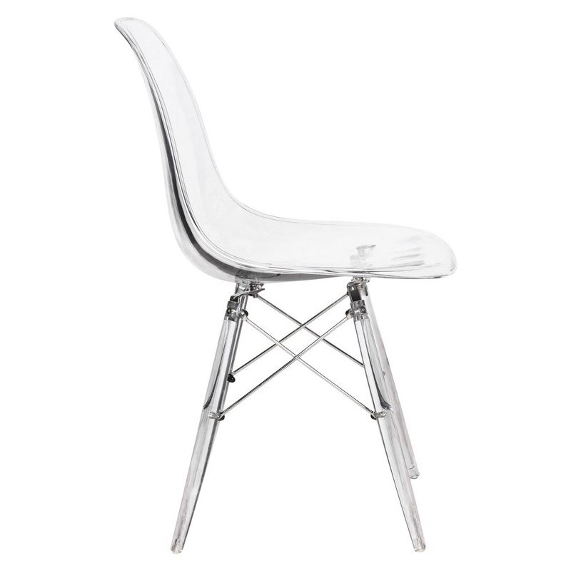 LeisureMod Dover Modern Dining Chair with Acrylic Base (Clear)