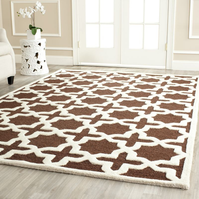 Cambridge CAM125 Tufted Indoor Area Rug - Dark Brown/Ivory - 8'x10' - Safavieh