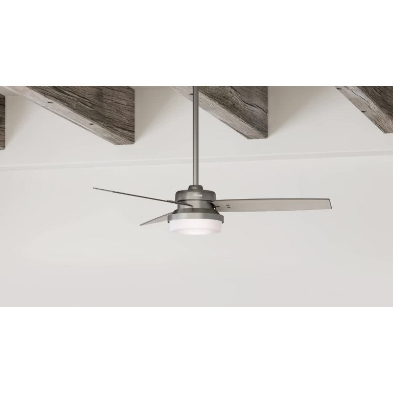 52" Sentinel Ceiling Fan with Remote Nickel: WhisperWind Motor, Reversible - Hunter Fan