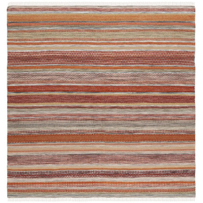 Striped Kilim STK311 Hand Woven Indoor Area Rug - Beige - 7'x7' - Safavieh.