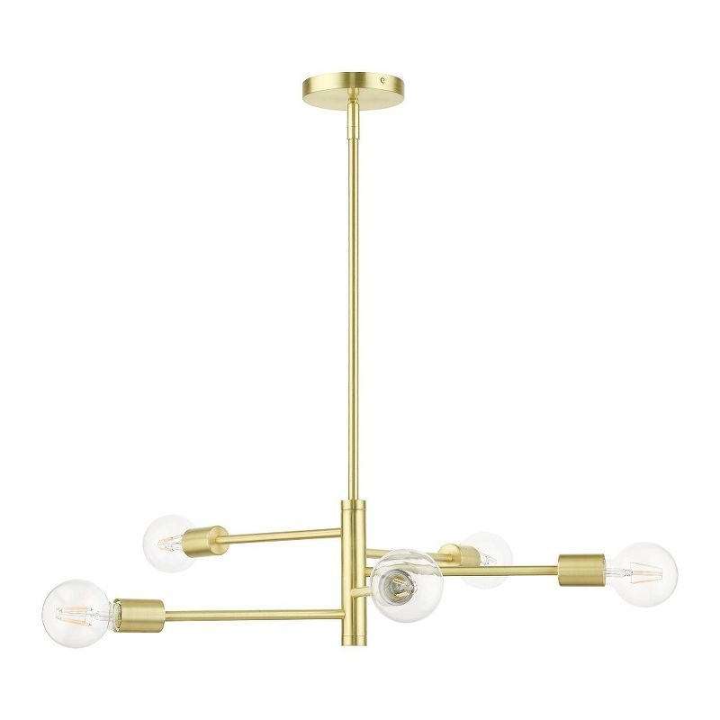 Livex Lighting Bannister 5 - Light Chandelier in  Satin Brass