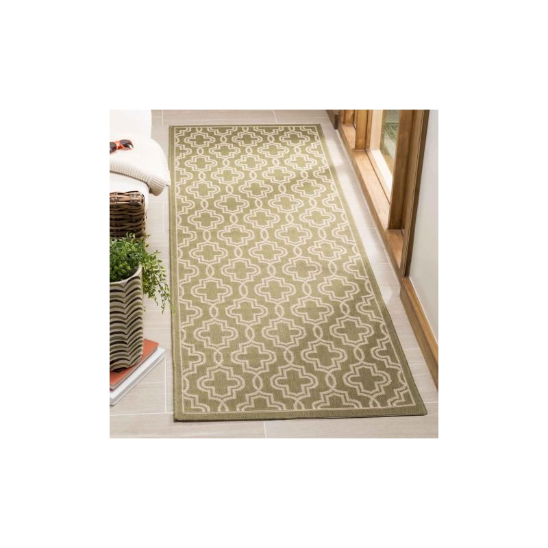Martha Stewart Collection - MSR4274 - Indoor Power Loomed Runners - Green/Beige - 2'7"x8'2"