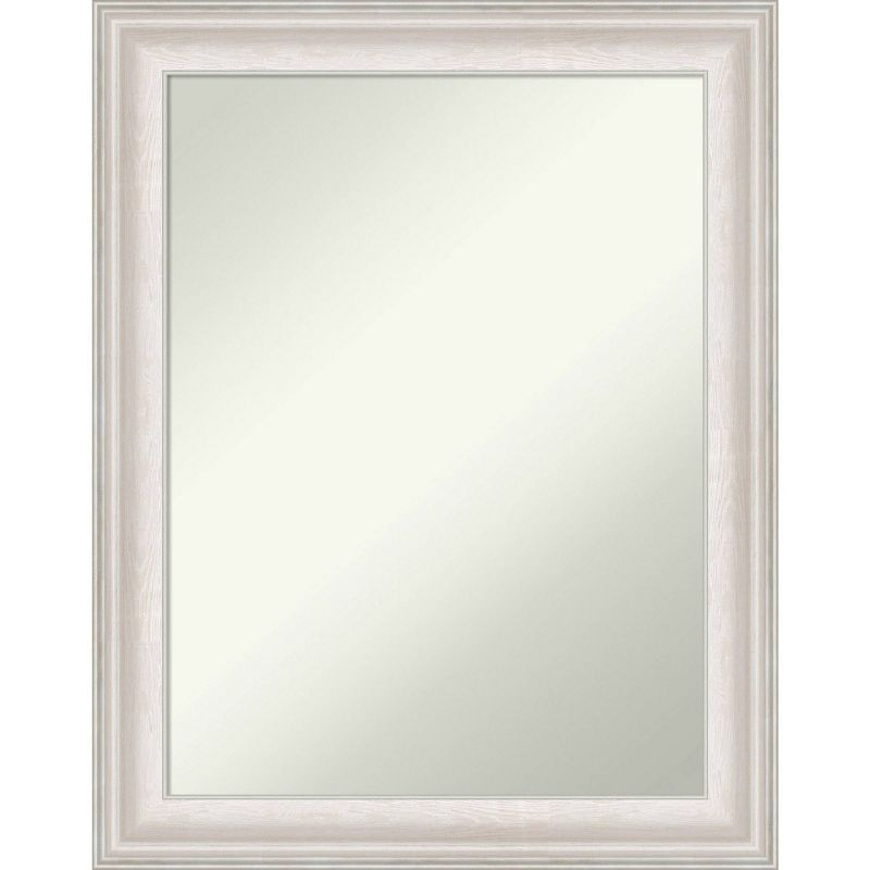23" x 29" Non-Beveled Trio White Wash Silver Bathroom Wall Mirror - Amanti Art: Modern Rectangle, Includes Mount Hardware